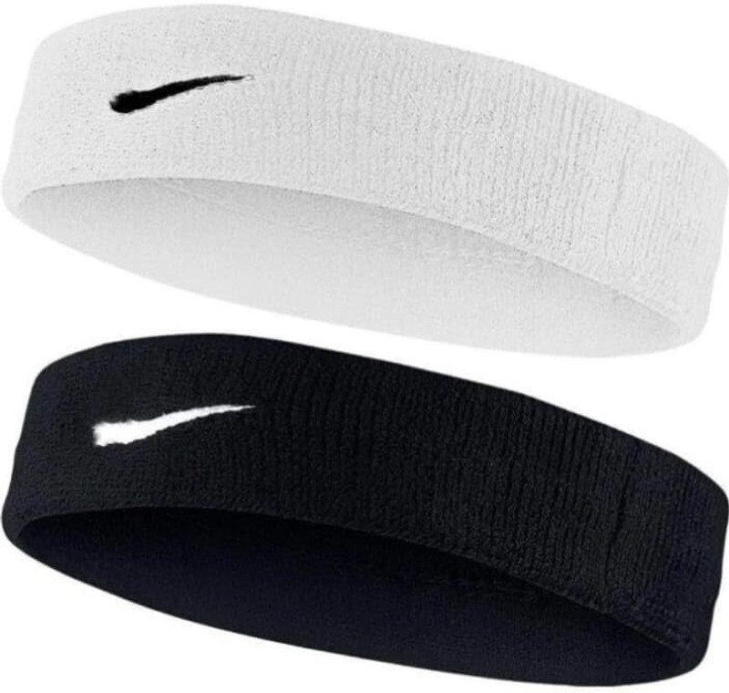 DreamPalace India Sports Yoga Headband for Workout & Running, Breathable Non-Slip Sweat Head Bands Fitness Band(Black, White, Pack of 2)