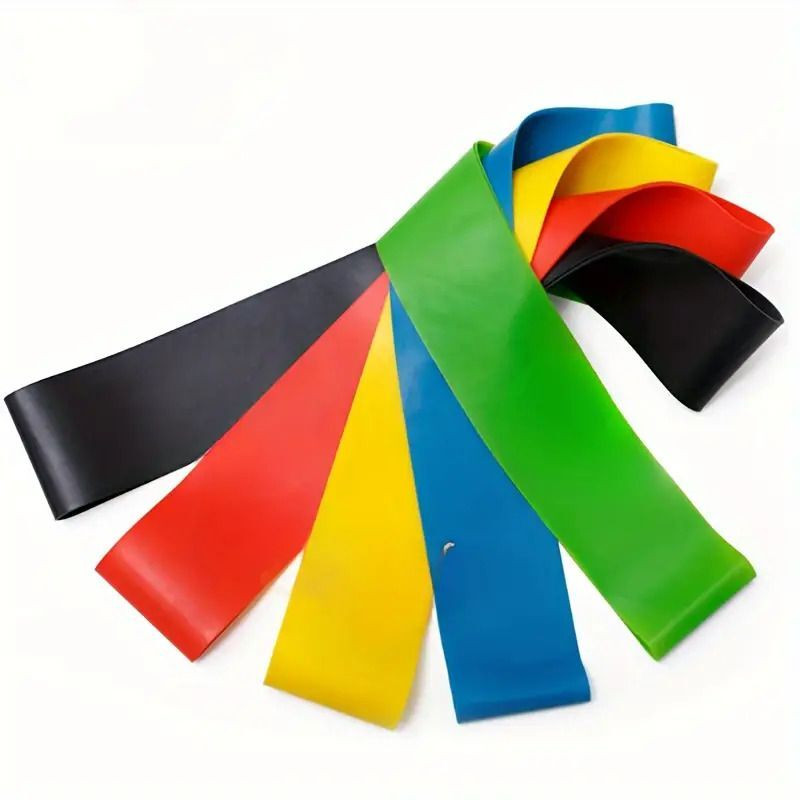 Shopeleven Elastic Resistance Bands for Strengthening and Toning - Ideal for Yoga, Pilates Resistance Band(Multicolor, Pack of 5)