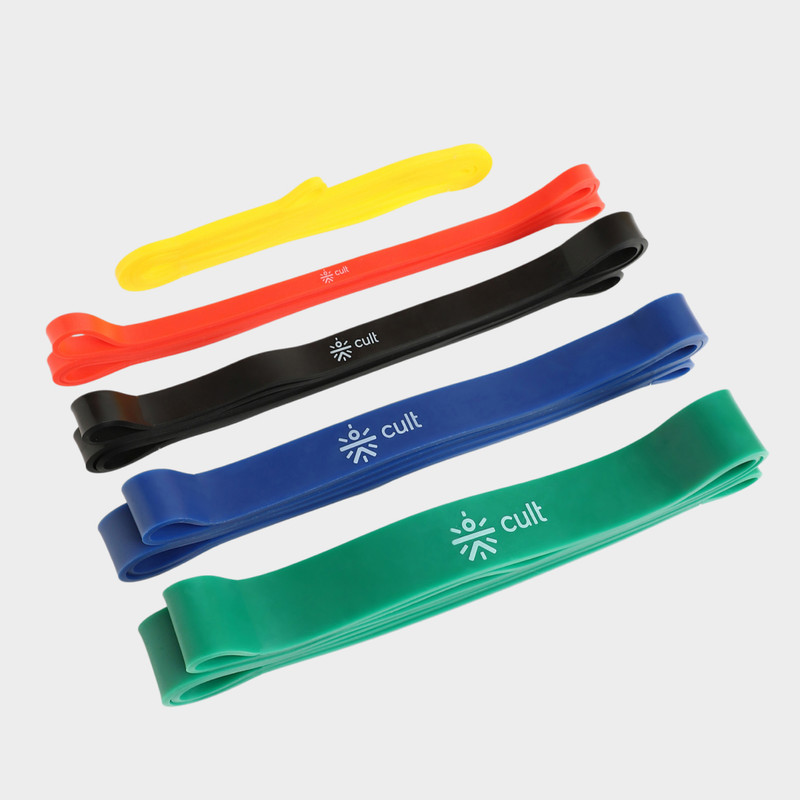 Cult Resistance Band for Stretching, Pull Ups, Home & Gym (2–56kg Range) Resistance Band(Multicolor, Pack of 5)
