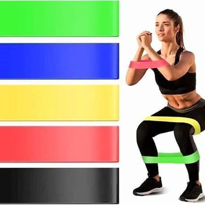 Quality Haat Exercise Resistance Mini Loop Bands Set of 5 for Home Workout, Yoga Resistance Band(Multicolor, Pack of 5)