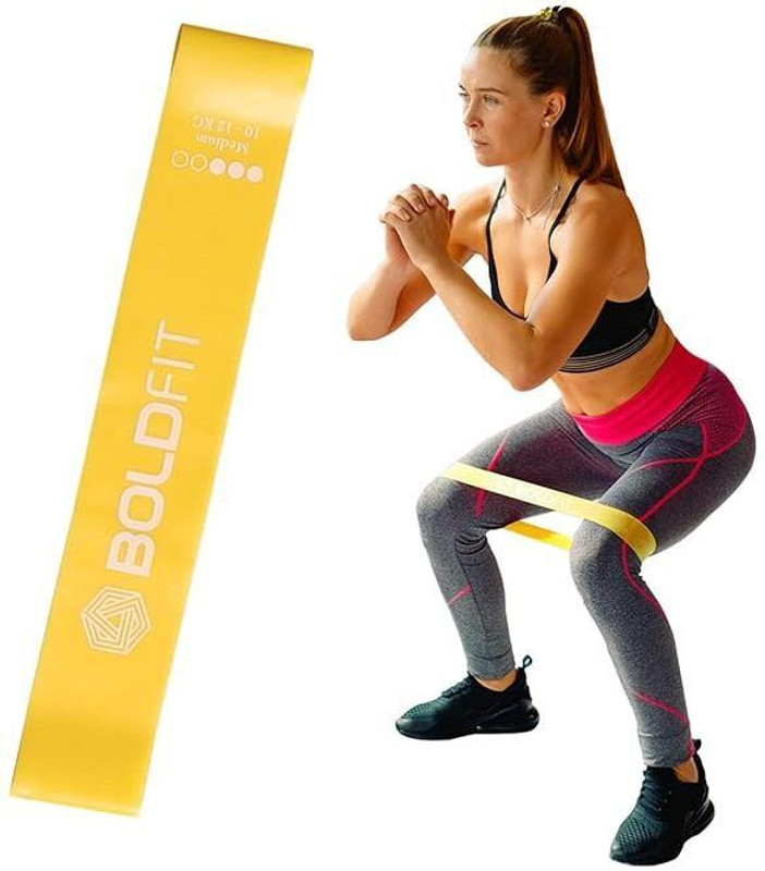 BOLDFIT Heavy Mini Loop Resistance Bands for Workout Theraband Style Fitness Band(Yellow, Pack of 1)