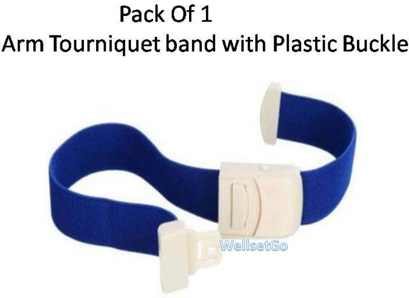 WellsetGo Arm Tourniquet Elastic Band with Plastic Buckle Blue Color Fitness Band Fitness Band(Pack of 1)