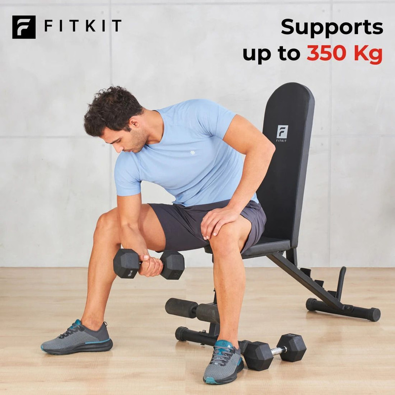 FITKIT by Cult | 350kg Weight Capacity | Home Use Adjustable Multipurpose Fitness Bench