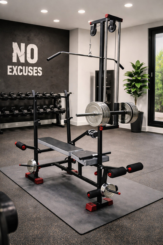 GymCrew 7 IN 1 SINLGE SUPPORT BLACK Multipurpose Fitness Bench