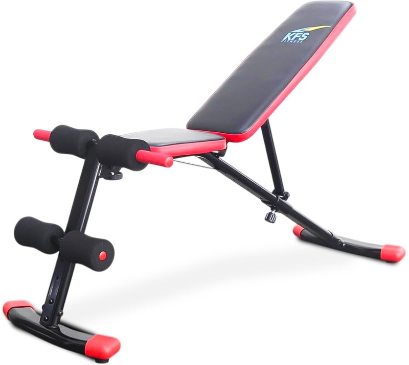 KFS Foldable Gym Bench with Incline, Decline & Flat Adjustments | 250 Kg Capacity Multipurpose Fitness Bench