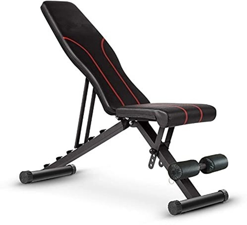 IRIS Fitness 6 in 1 Adjustable Full Body Workout Bench with 10 Incline Levels Multipurpose Fitness Bench