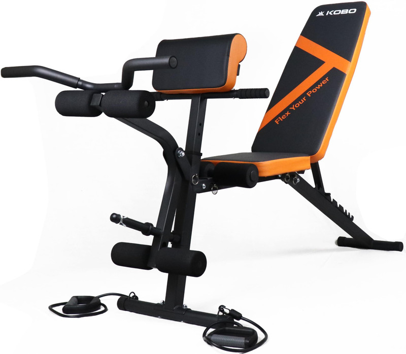 KOBO Adjustable Incline Decline & Flat Bench Strength Training Weight Capacity 200 Kg Multipurpose Fitness Bench