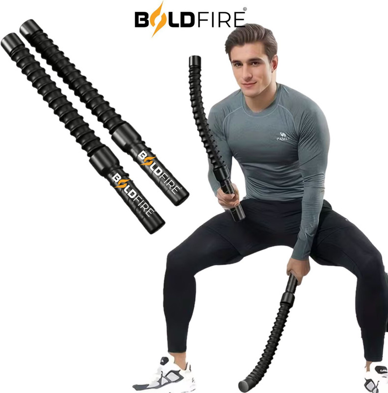 BoldFire Cordless Battle Rope Fitness Stick | Full Body Workout Trainer for Home & Gym Battle Rope(Length: 1.8 ft, Weight: 1 kg, Thickness: 2 inch)