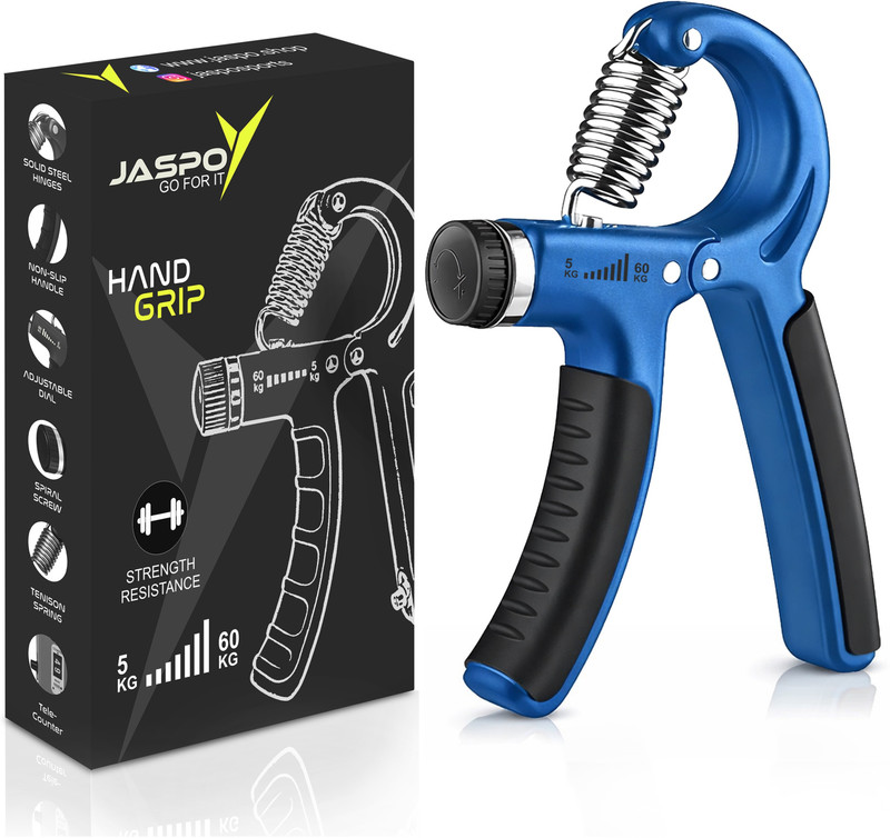 Jaspo Heavy Duty Hand Grip Strengthener for Men – Finger, Wrist & Forearm Trainer Hand Grip/Fitness Grip(Blue)