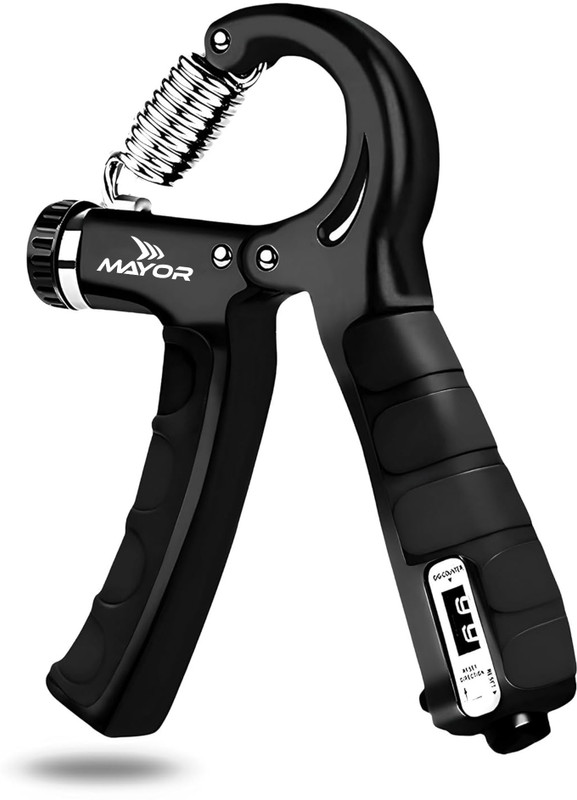 MAYOR Adjustable Spring Counter Hand Grip Strengthener Hand Grip/Fitness Grip(Black)