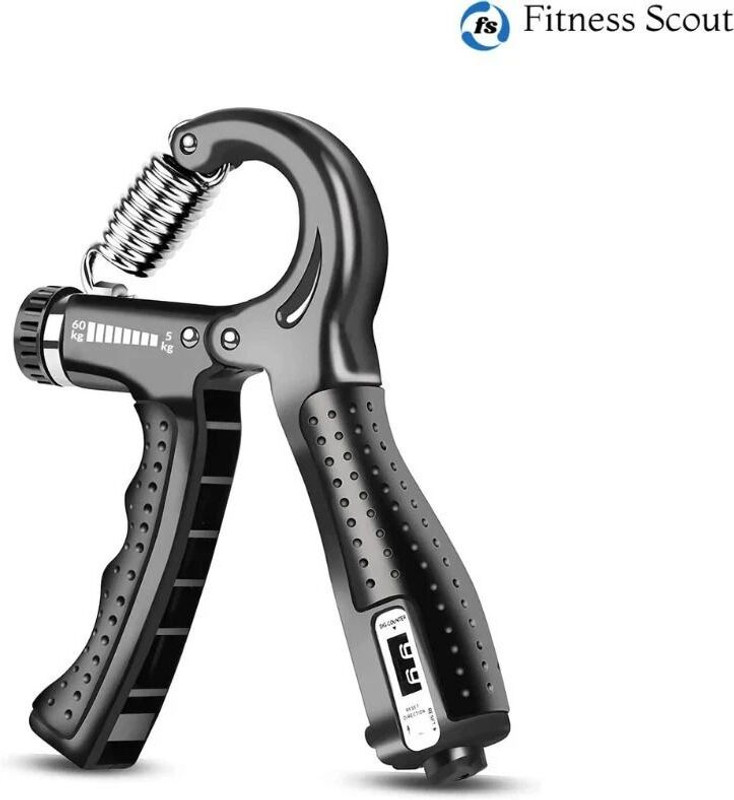 Fitness Scout Intelligent Counter,Adjustable Strength Trainer 5-60kg,Fingers Hand Grip/Fitness Grip(Black)