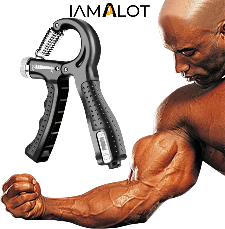 iamalot Grip Strengthener with Counter,Adjustable Resistance 10-130Lbs(5-60kg),Non-Slip Hand Grip/Fitness Grip(Multicolor)