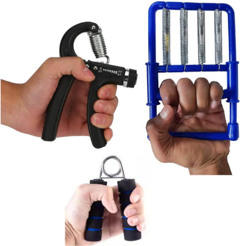 UKARUS COMBO of 3 H-shape Grip+ Hand Gripper+ V-shape Grip Finger Exerciser Hand Grip/Fitness Grip
