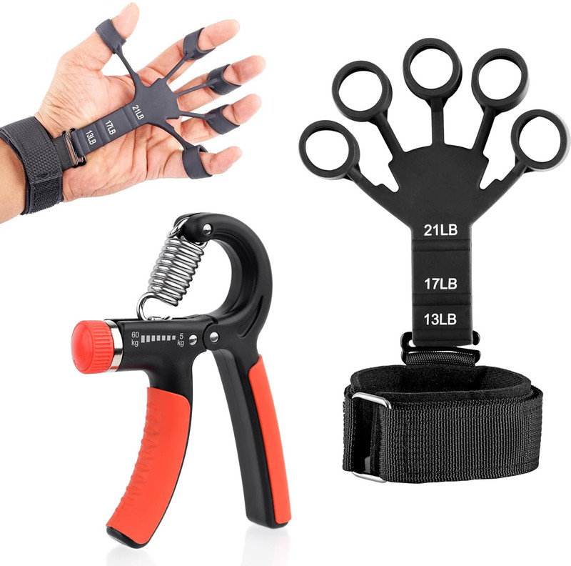 Pheonix Gym Combo of 2 - Adjustable Hand Gripper & Finger Exerciser Hand Grip/Fitness Grip(Multicolor)