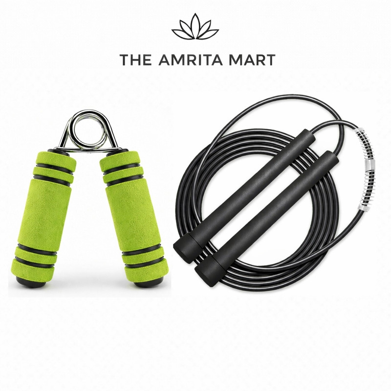 THE AMRITA MART Skipping Rope with Foam Hand Gripper Combo for Daily Exercise & Fitness Freestyle Skipping Rope(Multicolor, Length: 275 cm)