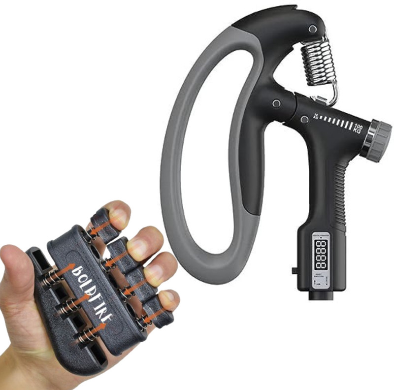 BoldFire COUNTING GRIP Electronic arm Muscle Training With Finger Exerciser For Forearm Hand Grip/Fitness Grip(Multicolor)
