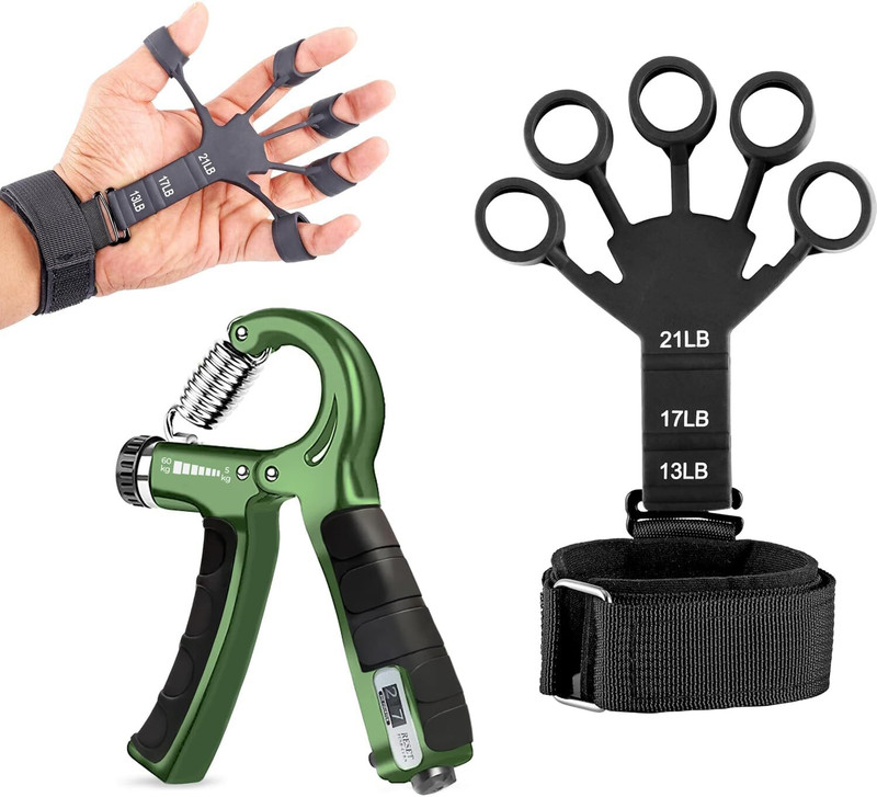 Pheonix FINGER GRIPPER WITH R SHAPE ADJUSTABLE SPRING COUNTER HAND GRIP Hand Grip/Fitness Grip(Multicolor)