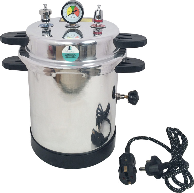 IS IndoSurgicals Electric Autoclave Aluminum Mirror Finish, 13 L (9" Dia. X 11" H) Fixation Ring