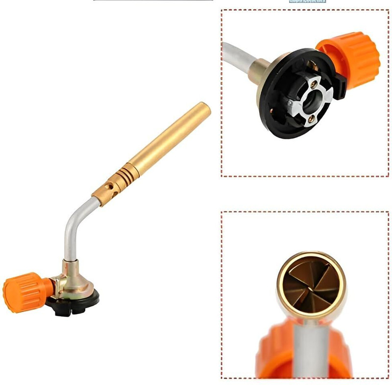 Cloudberry Steel High Power Butane/LPG Gas Brazing Blow Torch for Camping Welding Alloy (10-inch, Silver) Flambe Torch