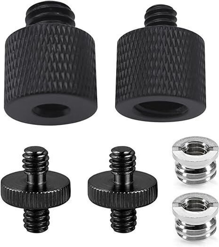 MILLETS 6pcs Thread Converter 1/4" Male to 3/8" Female Adapter Set for Camera Cage Mount Flash Shoe Adapter