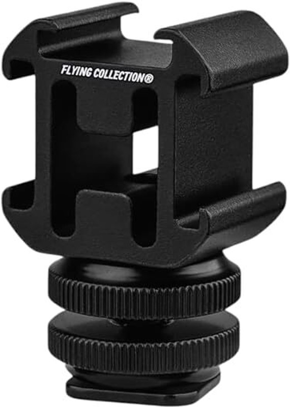 FLYING COLLECTION Heavy-Duty Aluminium Triple Hot Shoe Camera Mount Adapter Video Accessory Flash Shoe Adapter