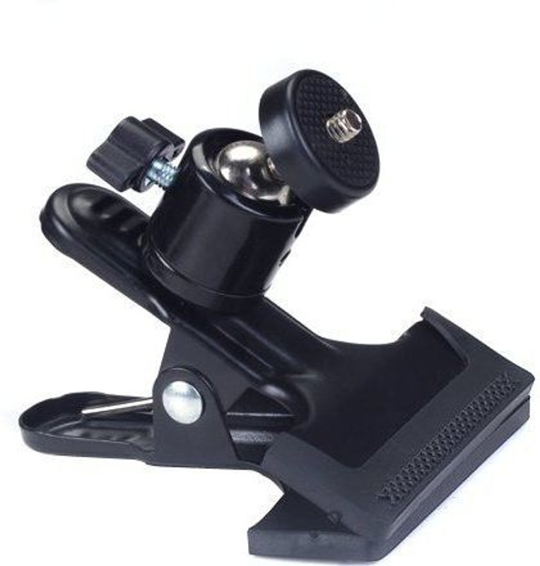 MILLETS Black Metal Photo Studio Flash Spring Clamp Clip Mount With Ball Head Flash Shoe Adapter