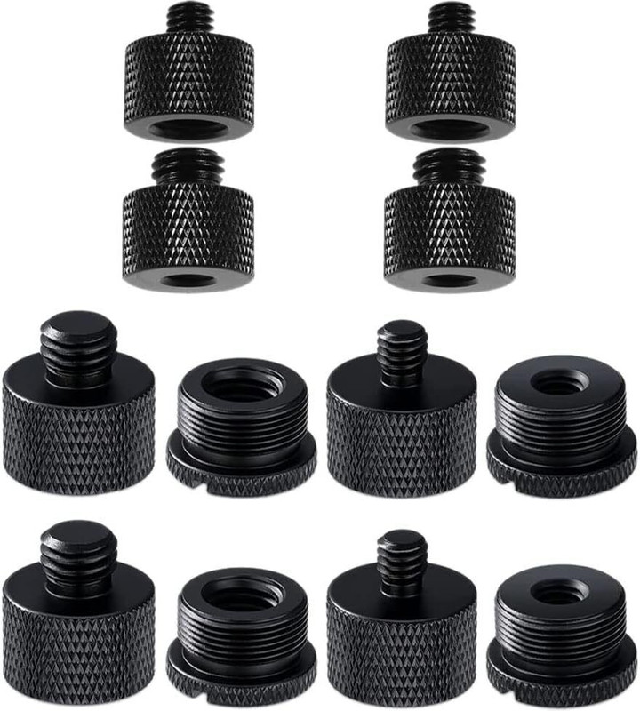 MILLETS 12 Pcs Mic Stand Adapter for Microphone,5/8 Female to 3/8 Mal Flash Shoe Adapter