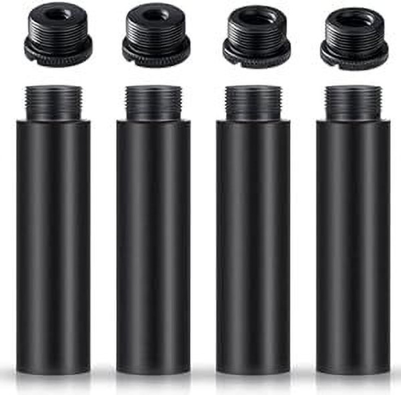 MILLETS Microphone Extension Rods, 4pcs 5/8" Female to 5/8" Male Mic Flash Shoe Adapter