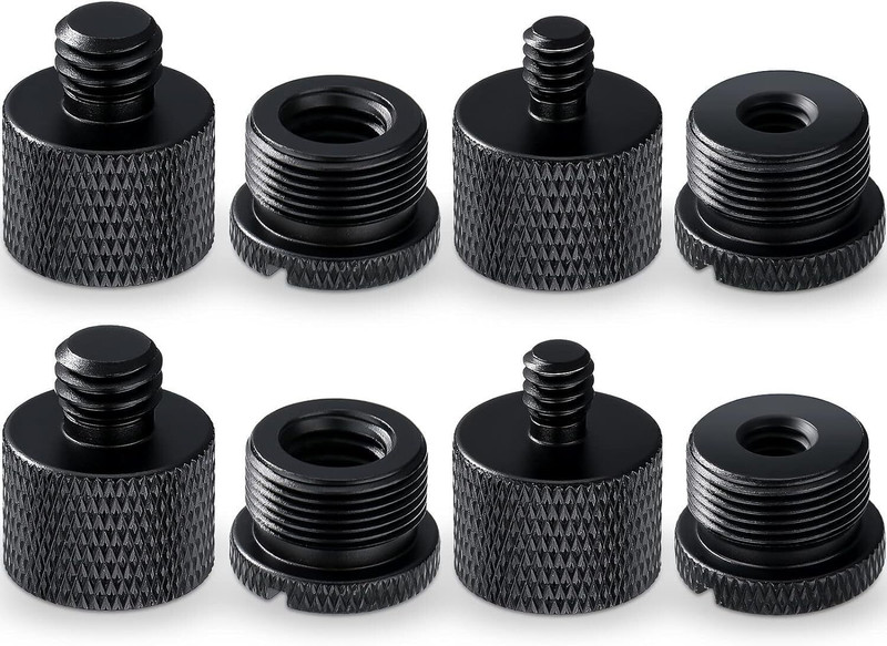 MILLETS 8pcs Mic Stand Adapter 5/8 Female to 3/8 Male and 3/8 Female to 5/8 Flash Shoe Adapter