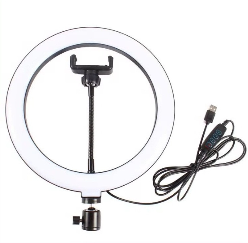 Techpunch 10 Inch LED Selfie Ring Light Mobile Holder for Photo, Video3 mode Ring Flash(White)