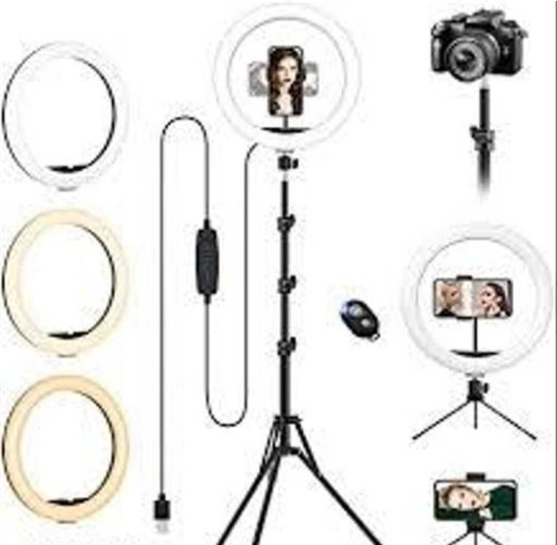 SUNWARE Ring Light 10" With 7 Feet Tripod For Tiktok Lights, Youtube, Vloging, Reels Flash(White, Yellow)