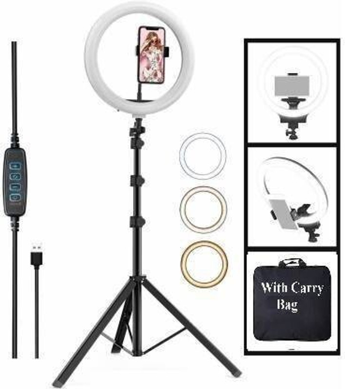 SUNWARE Ring Light Tripod Stand For Video, Selfie, Photography, Vlogs, Tiktok, Flash(White, Yellow)