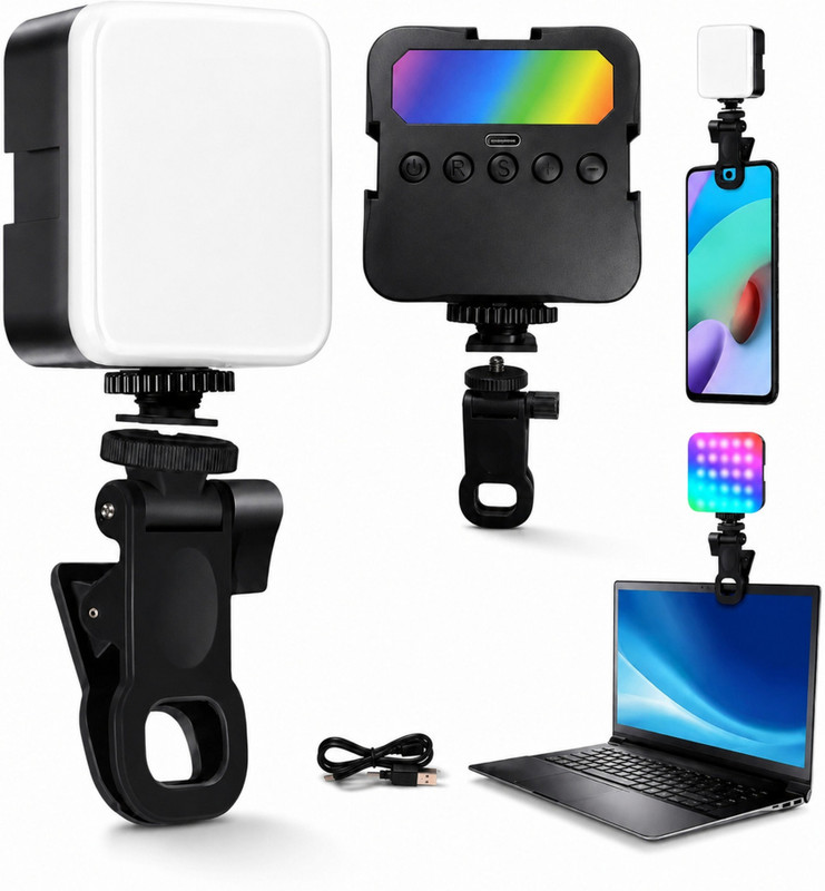 Miggon Mini Fill Lights for Cell Phone Laptop TikTok Selfie Video Conference Camera Flash(White)