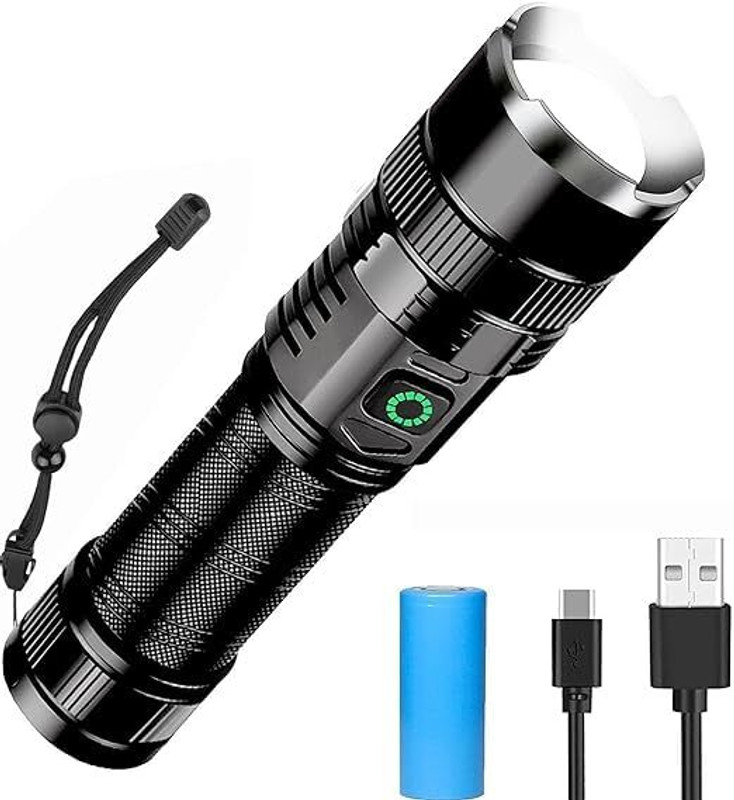SUICUNE High Lumens Rechargeable Flashlight - 25,000 Lumens LED 7 lx Camera LED Light(Batteries Included)