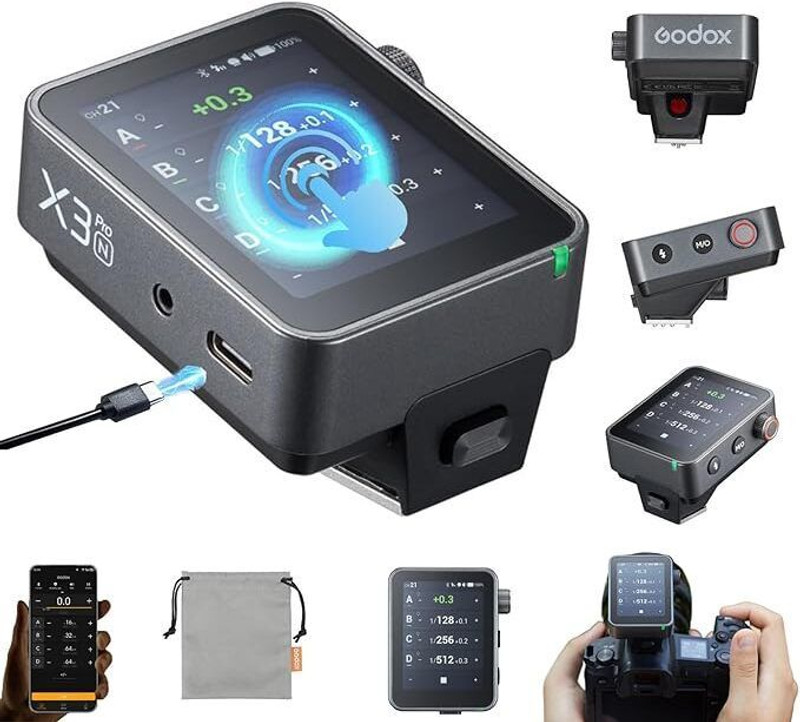 GODOX X3ProN Trigger for Nikon 2.4'' LCD Touchscreen 2.4GHz XSystem 3Pro Shooting Mode Flash(Black)