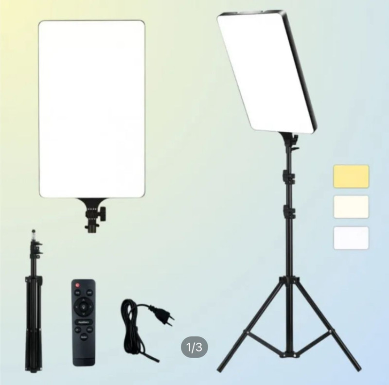 FKU LED Light Panel, for Studio Photography 2700K-5700K(Camera Light with 7Ft Stand) Flash(Black)
