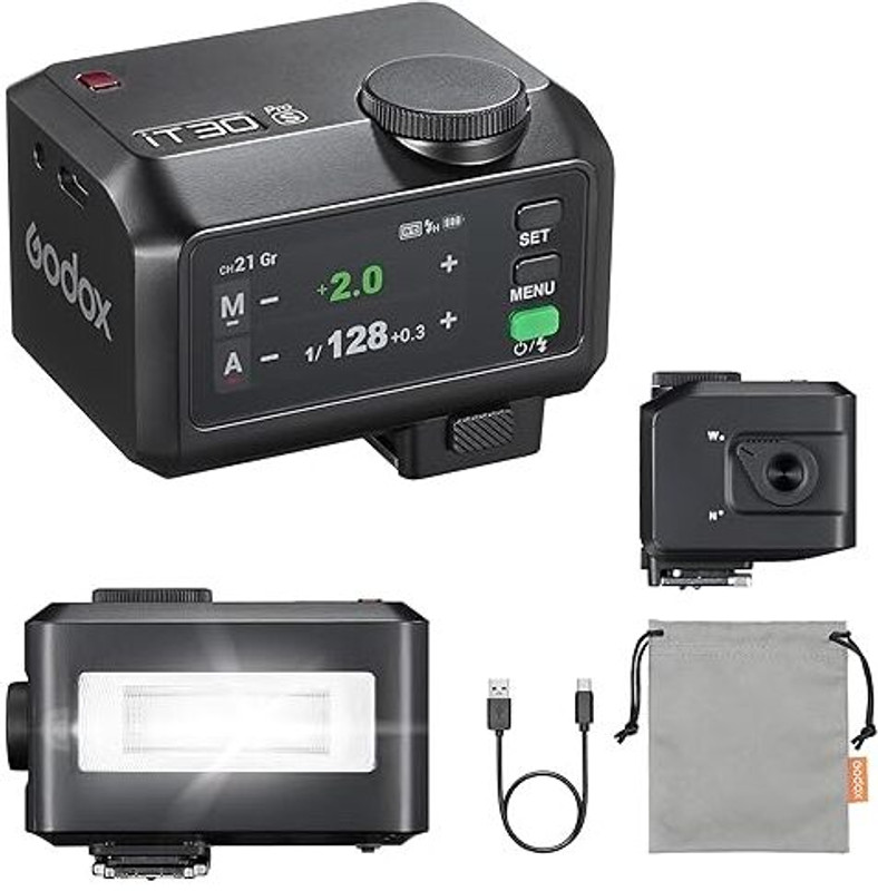 GODOX iT30Pro-S mini TTL Wireless Camera Flash for Sony Cameras,2.4G Wireless Flash(Touchscreen, Built&In Lithium Battery)