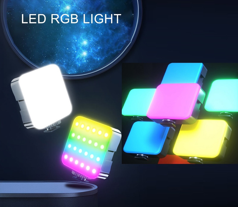 FKU Selfie Light Rechargeable 1800mAh Portable Light Mini Clip LED Video Light Flash(Black)