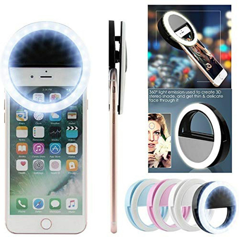 Growing fashion Portable LED Ring Selfie Light for All Smartphones, Tablets Enhancing Ring Light with 3 Level of Brightness for Photography Video Calling (Smart Phones Laptop Tablet) 36 LED Ring Flash(Multicolor)