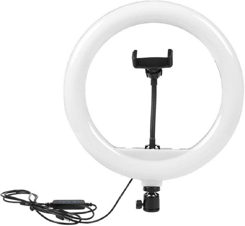 shipsify New 12 Inch Ring Light 3 Lights Modes, LED Light with 7ft tripod &Mobile Holder Ring Flash(White)