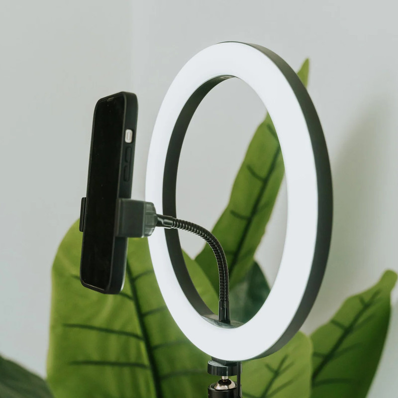 Mobtude Video Light Ring Light LED Selfie Lamp Studio Photography Photo Lighting Mobile Ring Flash(White)