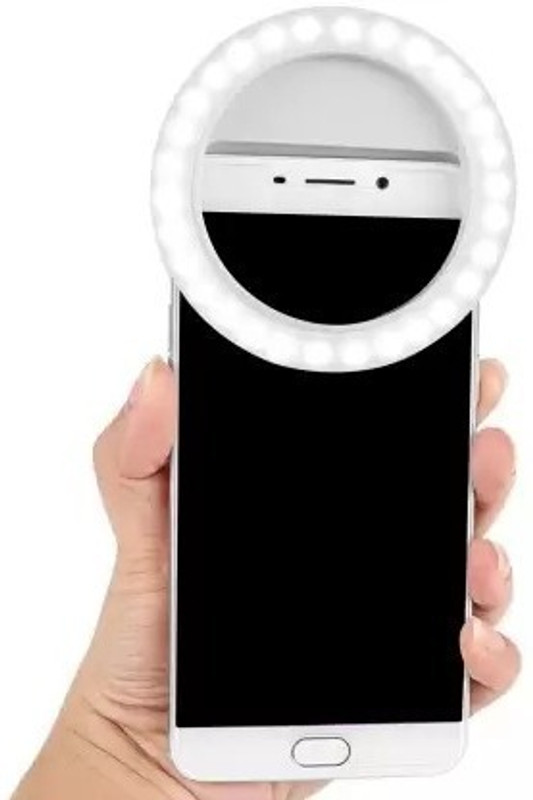 LOVHIDE Rechargeable Selfie Ring with 3 Level Brightness Ring Light for All Smartphones Ring Flash(White)