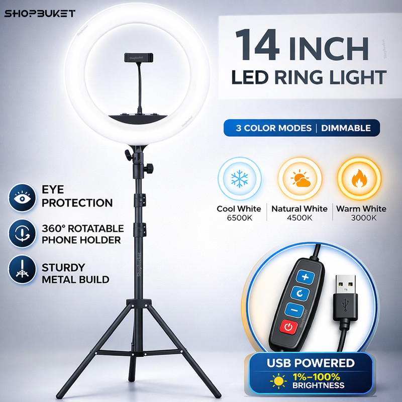 SB 10 Inch LED Ring Light for Mobile Selfie Light with 3 Modes for Video Ring Flash Ring Flash(White)