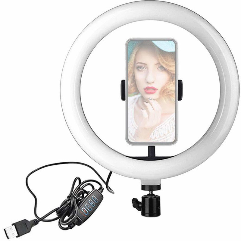 Gentle e kart ® 10" LED Ring Light Photo-Shoot | Video Shoot | Live Stream | Makeup & Vlogging Ring Flash(White)