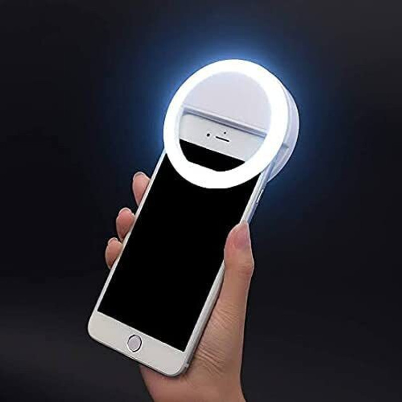 HIFY Mini Clip on Selfie Ring Light White with 36 LED for Smart Phone Camera,Live, Shooting, Great Gifts[Rechargeable] Ring Flash(White)