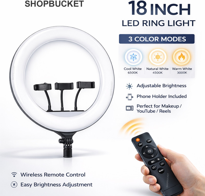SB 10 Inch Ring Light & LED Ring Light Mobile Video Shooting Makeup Ring Flash(White)