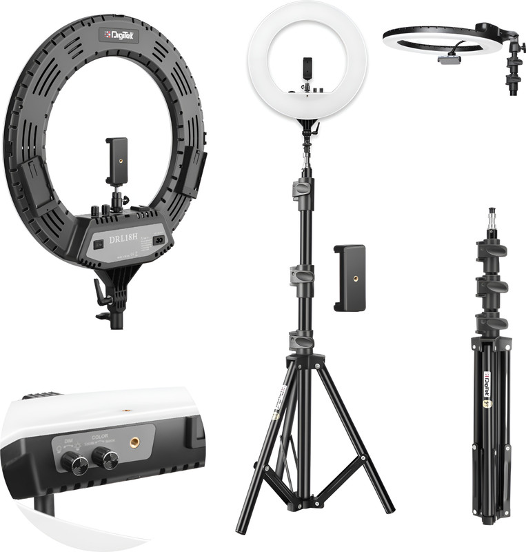 DIGITEK (DRL-18H C) Professional 46 CM (18 inch) Ring Flash(White, Black)