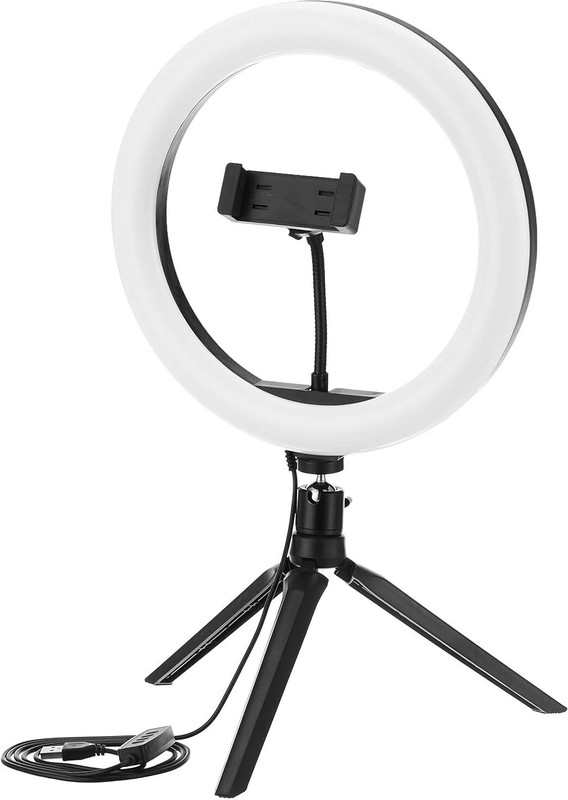 WHEELZ&MOUNTZ LED Ring Light 14-inch with Mini Stand,Hot Shoe Adapter and 3 Temperature Modes Ring Flash(Black)