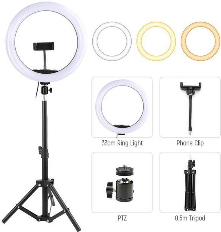 VIJYIONCS Ring Light 10" with 7ft Tripod Stand for video,Reels Studio J98 Ring Flash Ring Flash(Black)