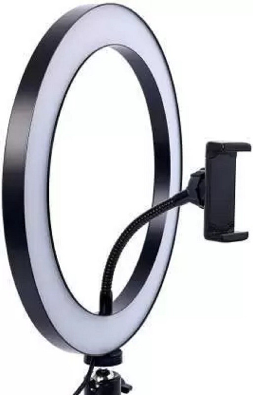 UZAN I 26cm Dimmable LED Studio Camera Ring Light Phone Video Light Lamp Selfie Ring Flash(White, Clear)
